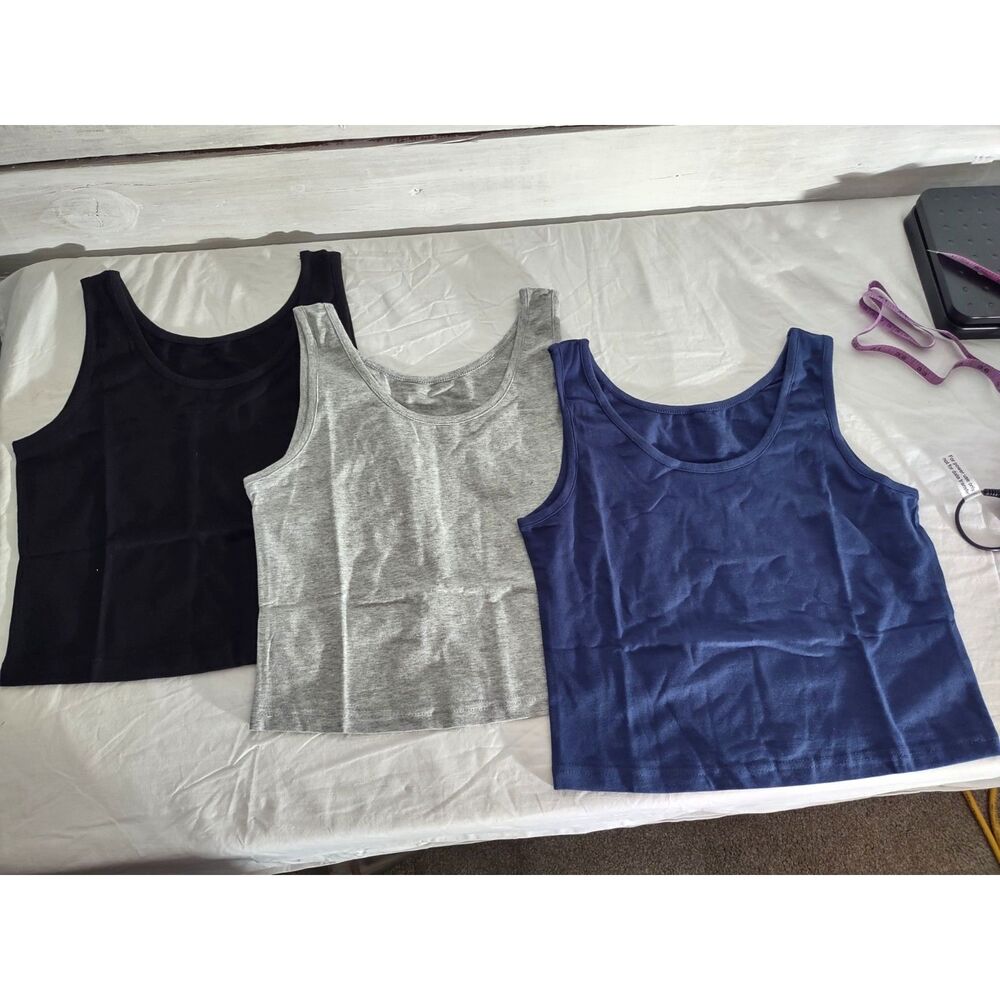 Satinior New Womens 3 Piece Sleeveless Crop Tops
